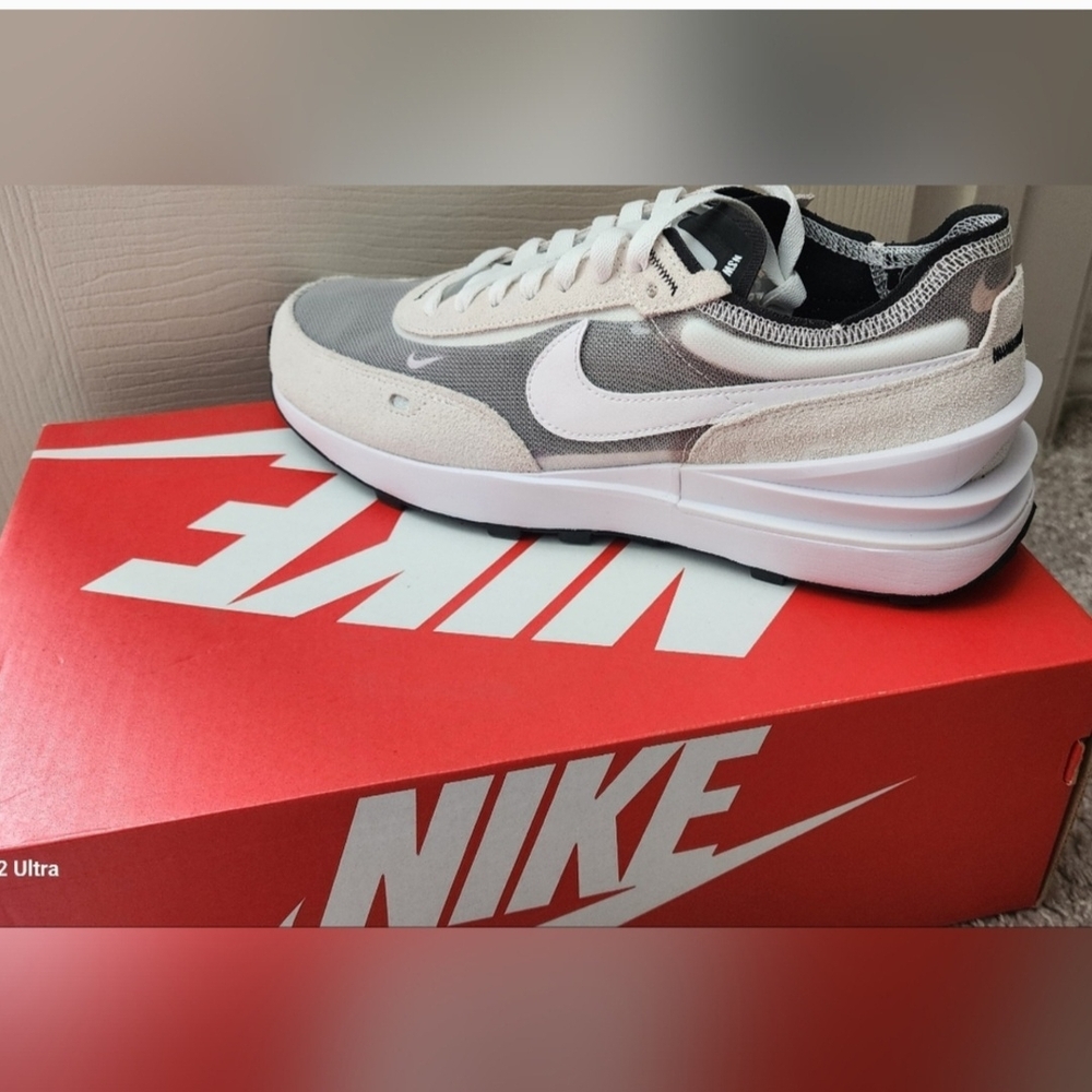 Nike Gray and White Low-Top Sneakers